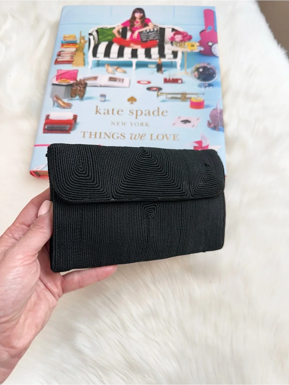 Givenchy Vintage Black Textured Fabric Clutch Wristlet